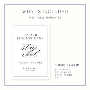 Sample Fansign Grab a Fan Sign | Editable Wedding Fan Sign Template | Outdoor Ceremony ...