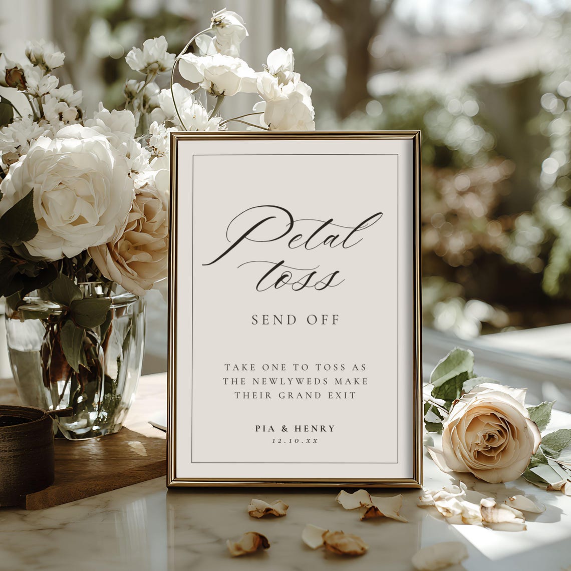 Petal Send Off Petal Toss Sign Template, Minimalist Wedding Send off Sign, Printable ...