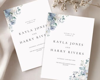 Christian Wedding Program Template, Elegant Ceremony Program, Printable Order of Service for Church Wedding, Catholic Wedding Program 4016
