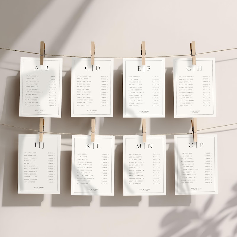Wedding Table Plan a Z - Etsy