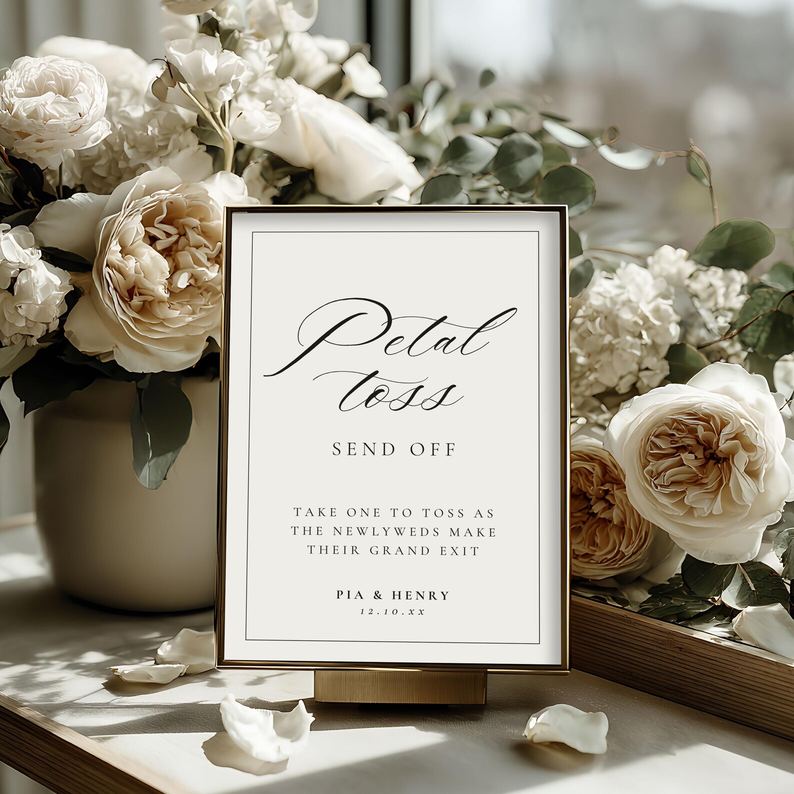 Petal Send Off Petal Toss Sign Template, Minimalist Wedding Send off Sign, Printable ...