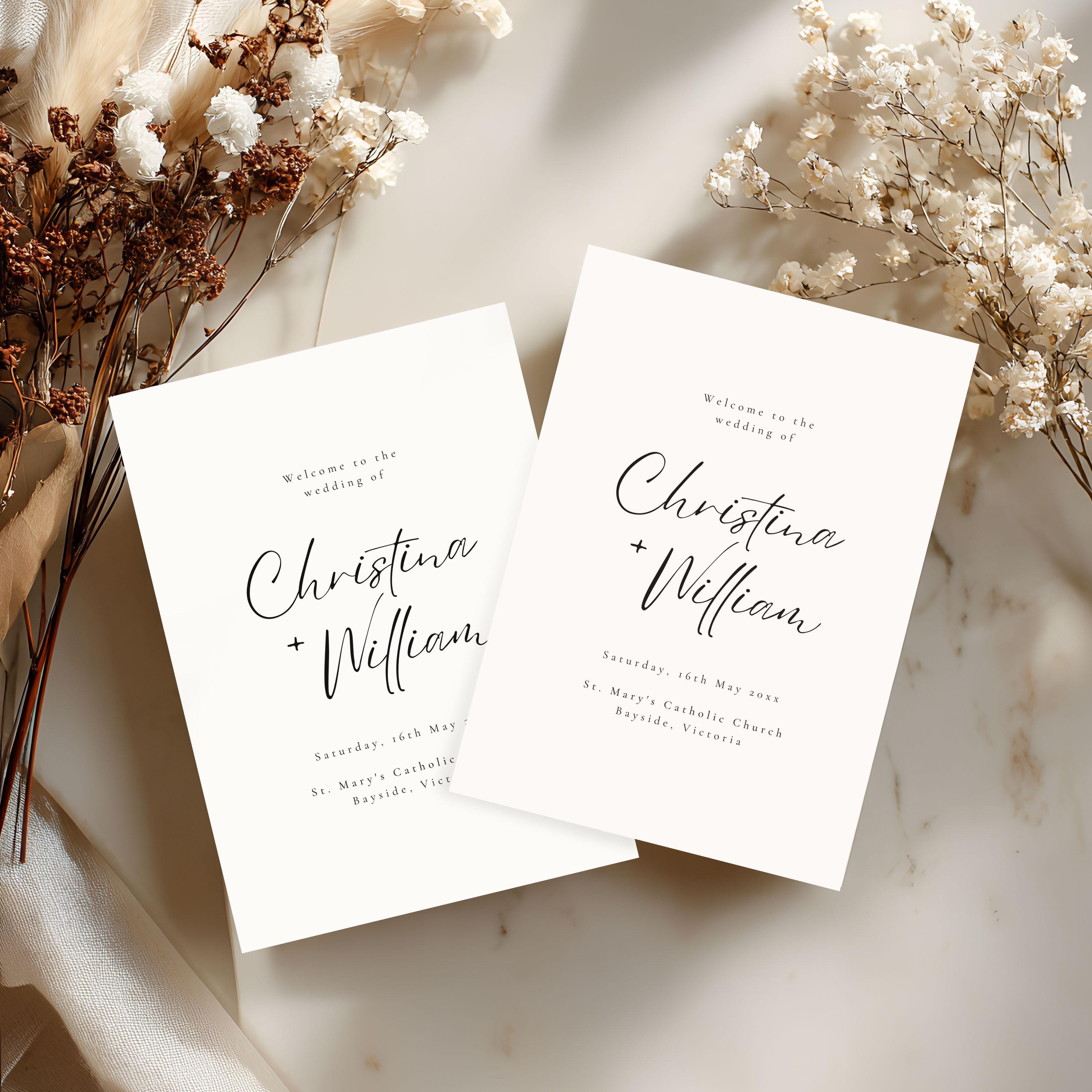 Mass Program Design Simple Catholic Wedding Mass Program Template, Editable Ceremony Program ...