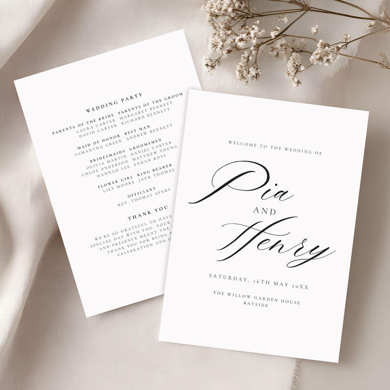 Wedding Program Template Bifold Catholic Ceremony Mass Program Wedding Program Template Bifold Catholic Ceremony Mass Program