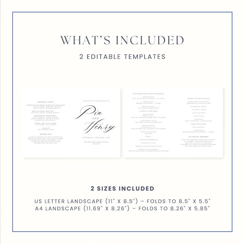 Wedding Program Template Bifold Catholic Ceremony Mass Program Wedding Program Template Bifold Catholic Ceremony Mass Program