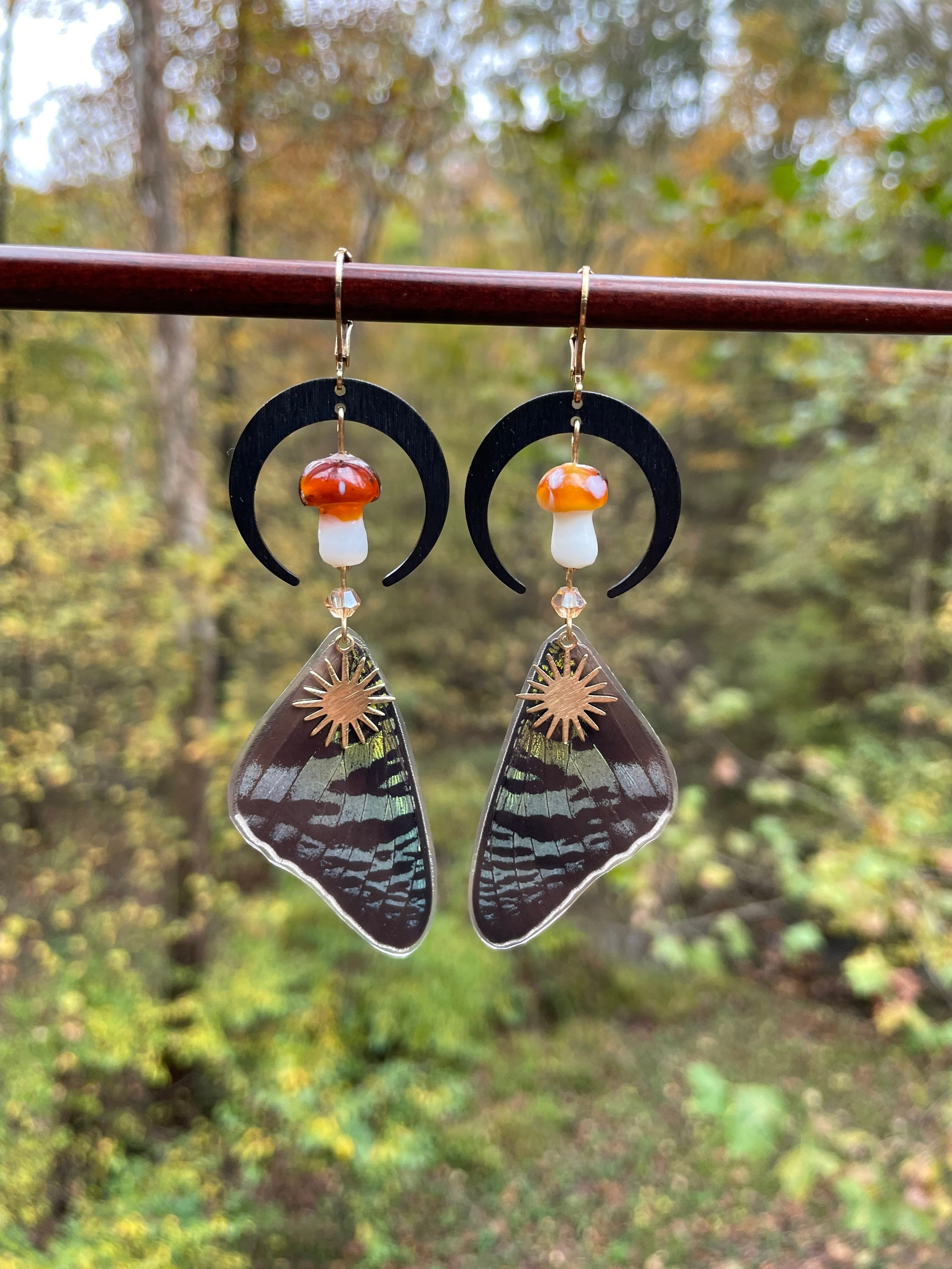 Fairy Rainbow Gradient Resin Butterfly Wing Drop Earrings for Women  Rhinestone Glitter Simulation Insect Dangle Earrings Jewelry | Wish