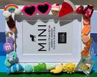 Marco de fotos colorido de 3x4 con adornos encantadores; Tema de verano feliz - Días de verano