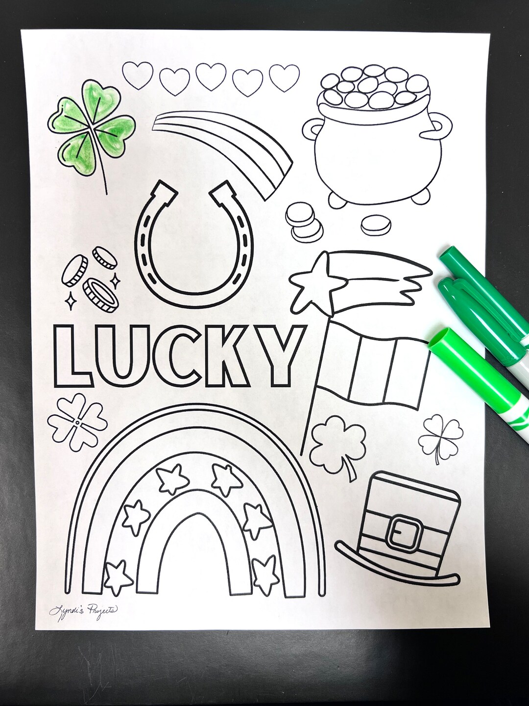March Coloring Page, St. Patrick's Day, Super Cute Coloring Page, Adult