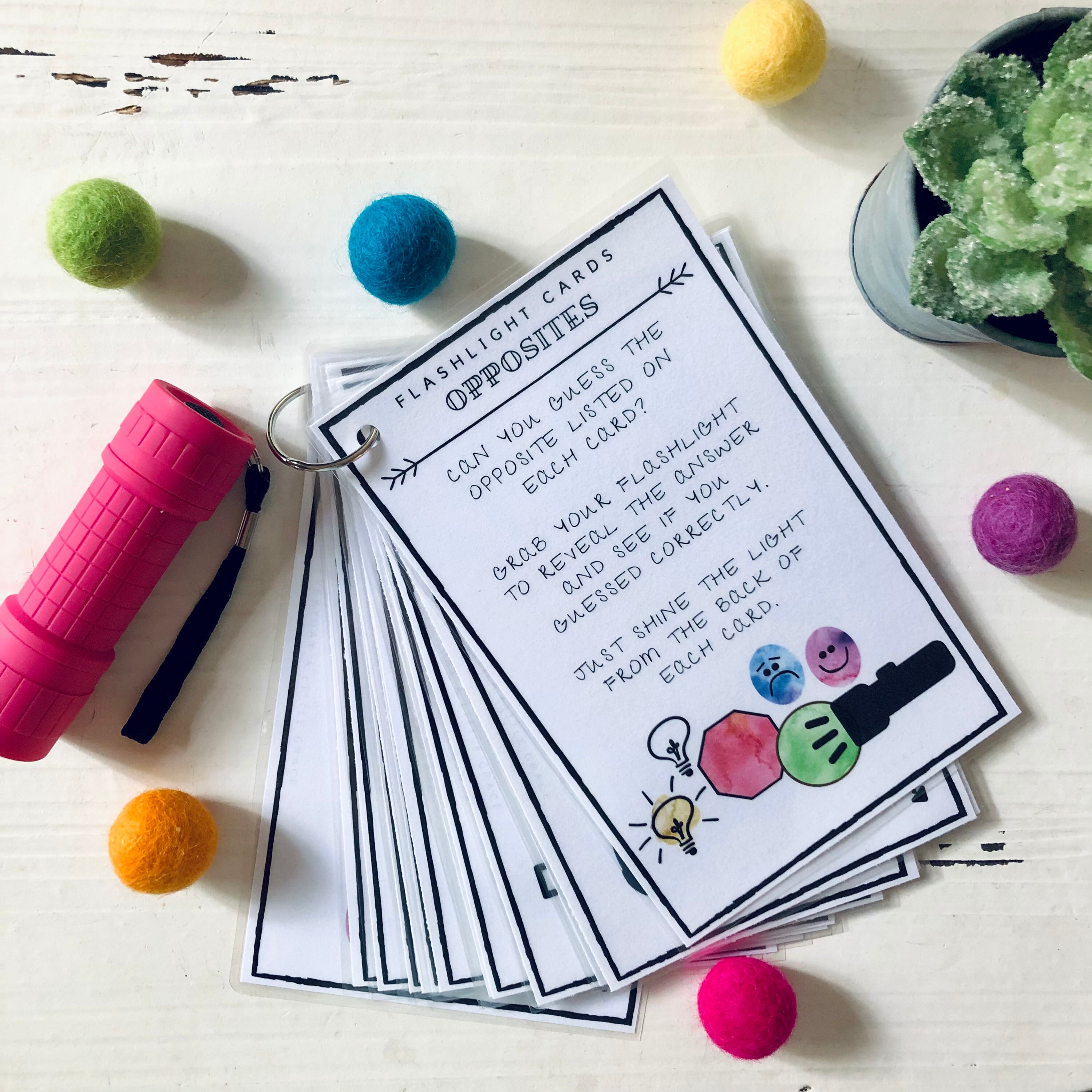 Opposites Flash Cards, Preschool Printable, Learning Opposites ...