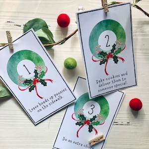 Cartões de Advento de Bondade, Advento para Pré-Escola, Atos Aleatórios de Bondade para Crianças, Cartões de Bondade de Natal, Advento de Natal, Atividade para Crianças