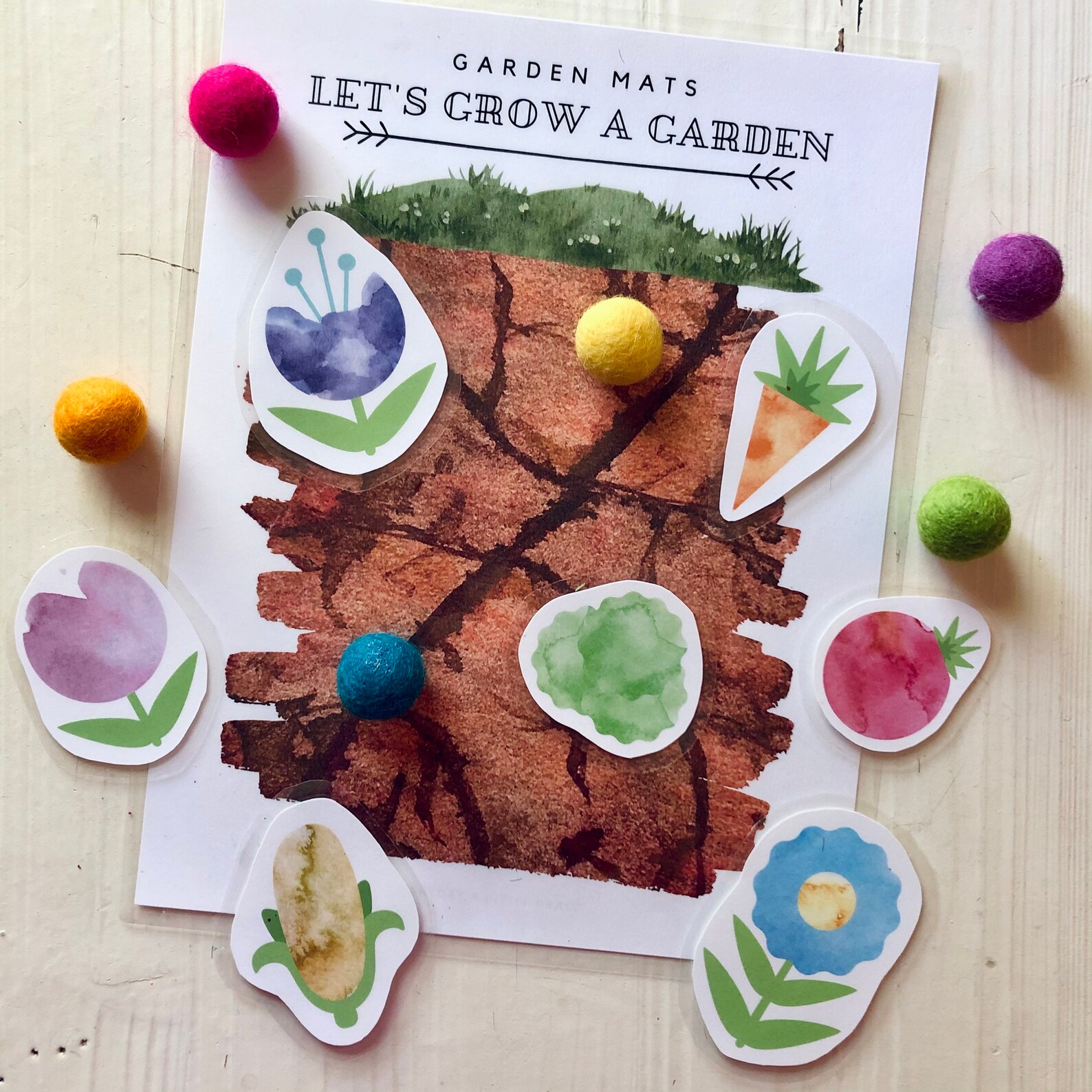 Play Dough Mats Garden Play Dough Kit Sensory Bin Garden Etsy