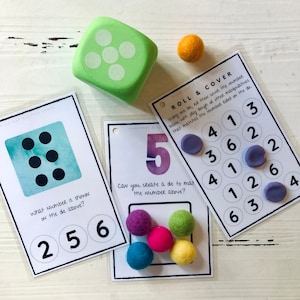 Dice Games for Kids, Subitizing, Preschool Early Learning Activities, Preschool Math Printable, Learn Numbers, Preschool Number Printable