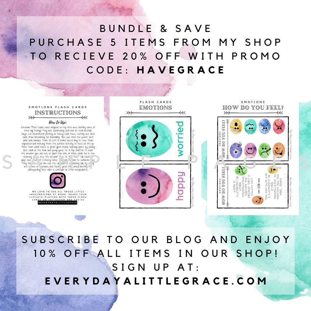 Emotions Cards Printable Emotions Preschool Learning | Etsy