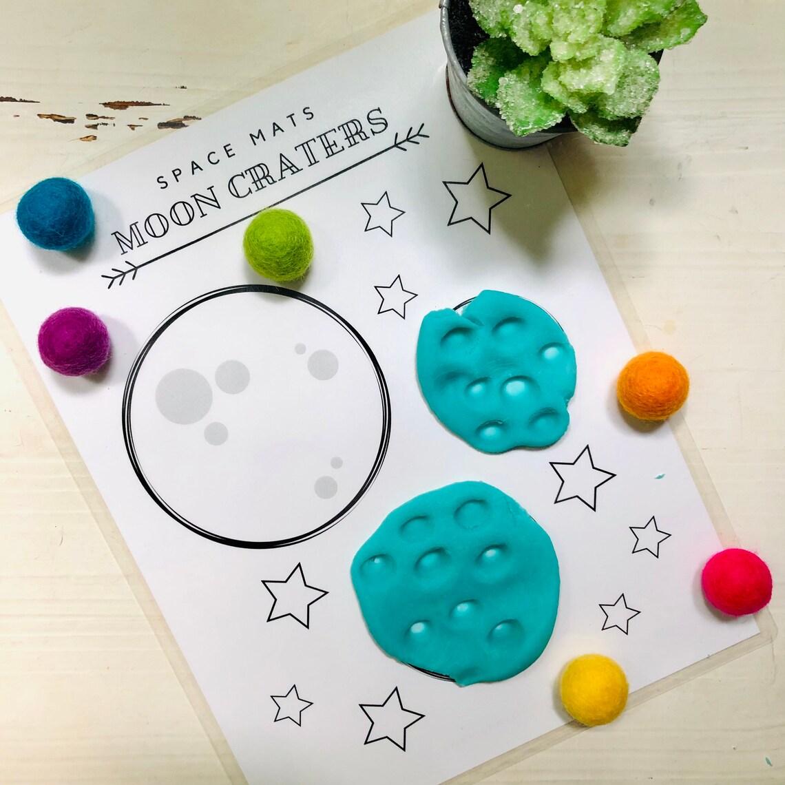 Space Play Dough Mats Solar System Model Space Sensory Bin Etsy