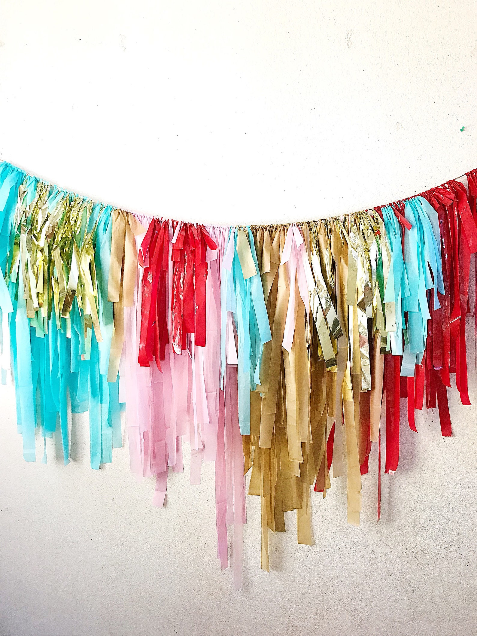 Holiday Plastic Tablecloth Fringe Backdrop Fringe Flag Tape Etsy