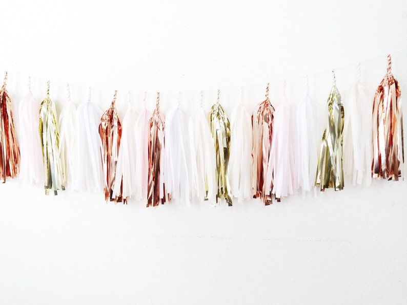 Neutral Tassel Garland Blush Pink & Gold Champagne Ivory Etsy
