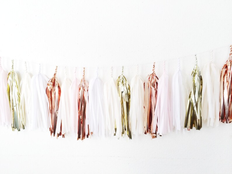Neutral Tassel Garland Blush Pink & Gold Champagne Ivory Etsy