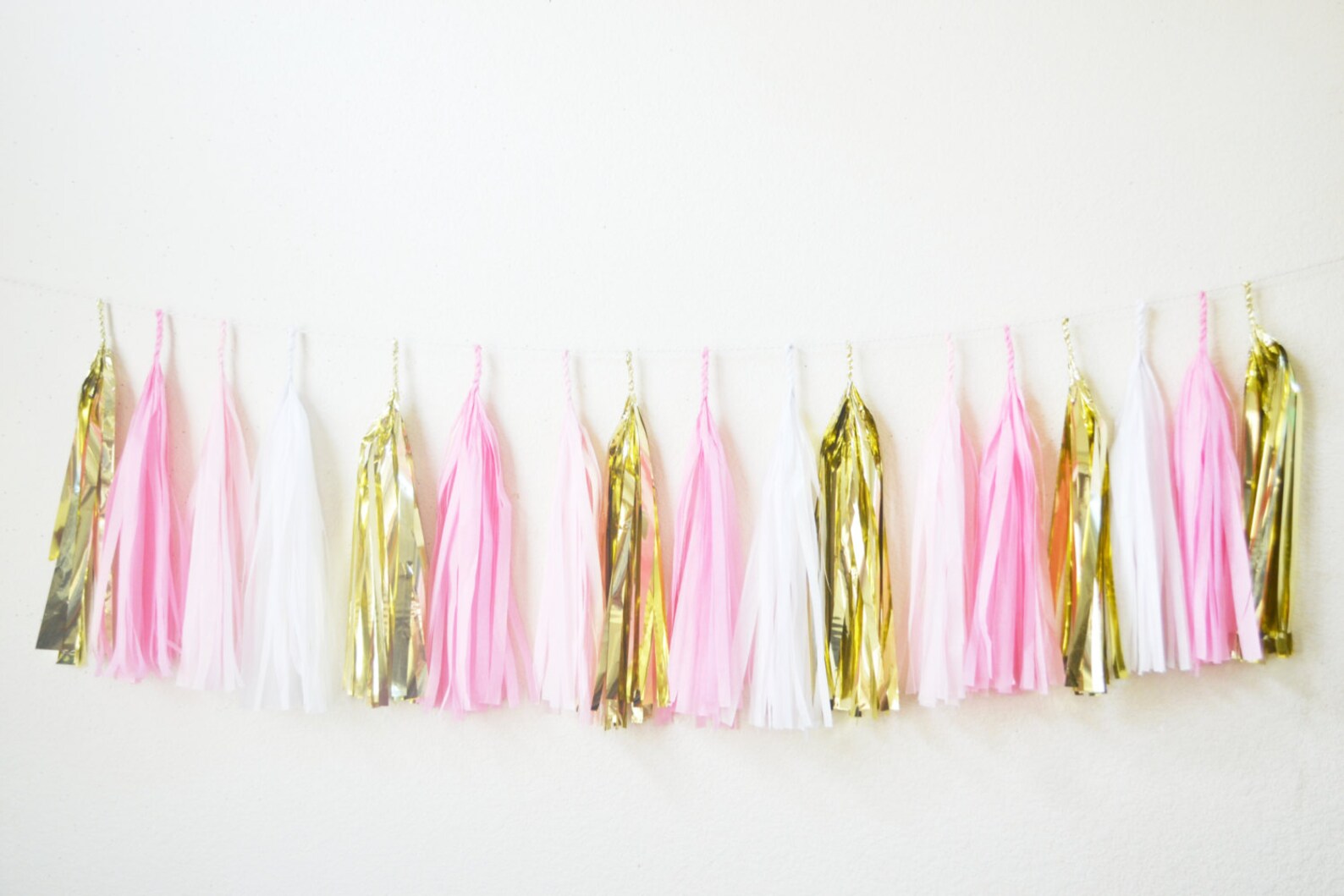 Blush Pink and Gold Garland Pink and Gold Gold Tassel Etsy