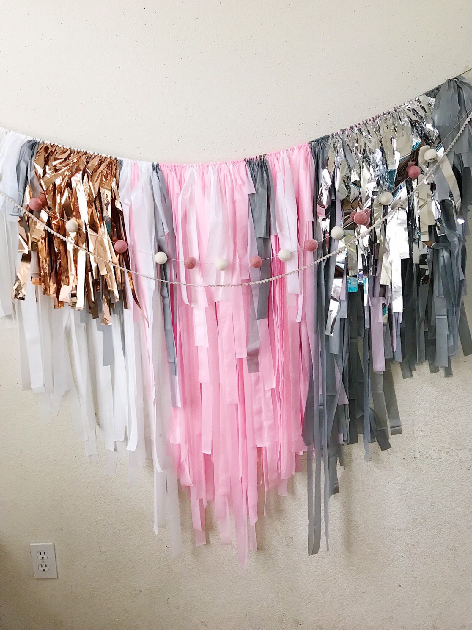 Plastic Tablecloth Fringe Backdrop Flagtape Backdrop Fringe Etsy