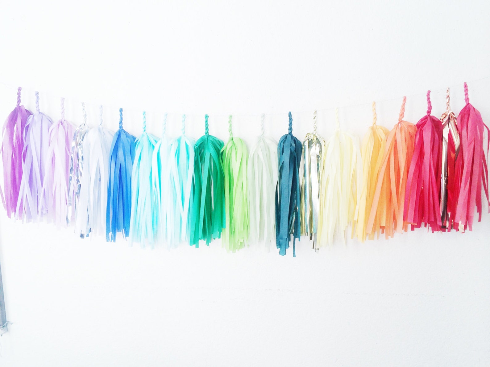 Rainbow Tassel Garland Rainbow Birthday Party Rainbow Etsy