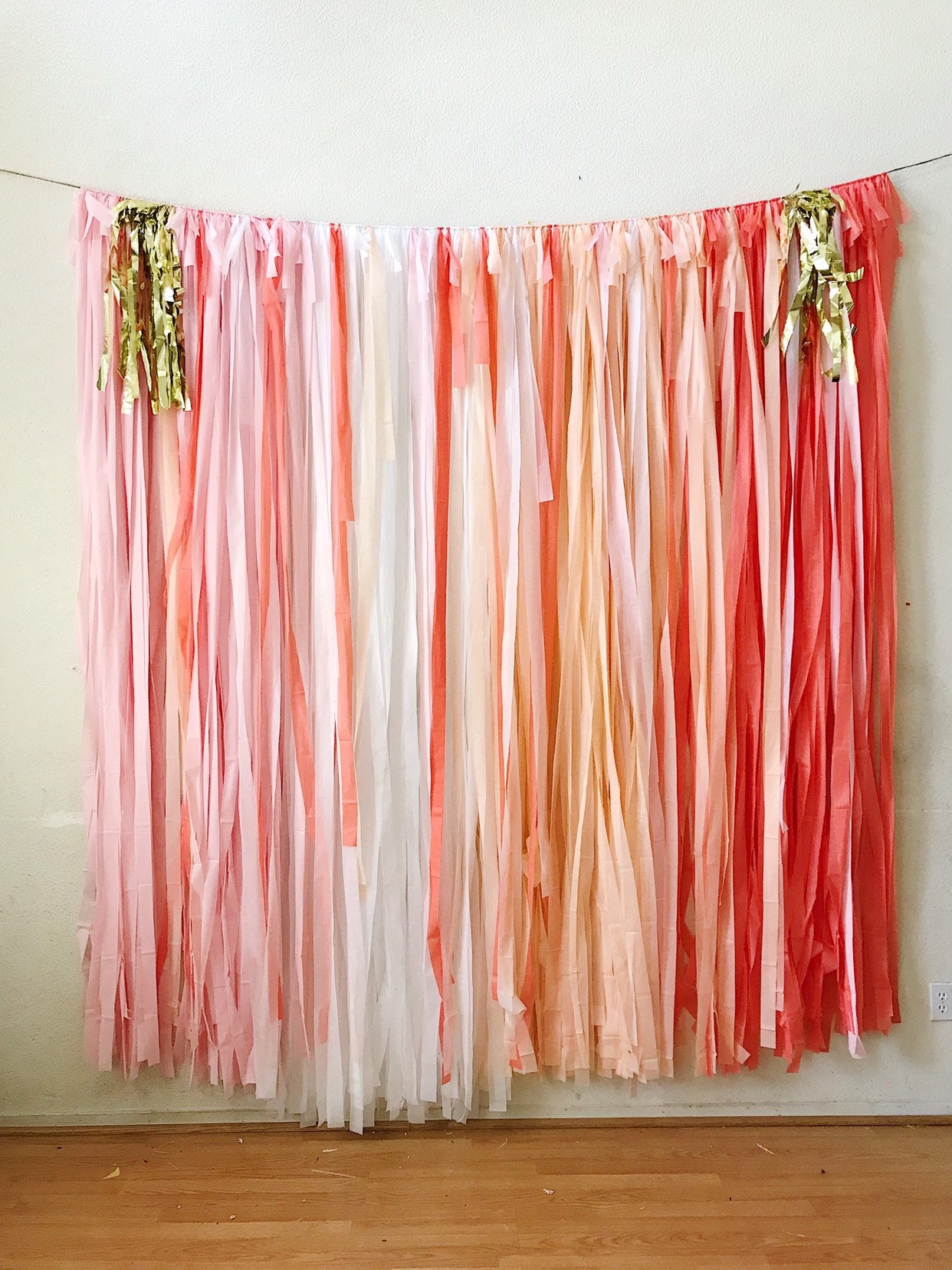 8 Ft X 8 Ft Single Strand Tablecloth Fringe Backdrop Flagtape Etsy