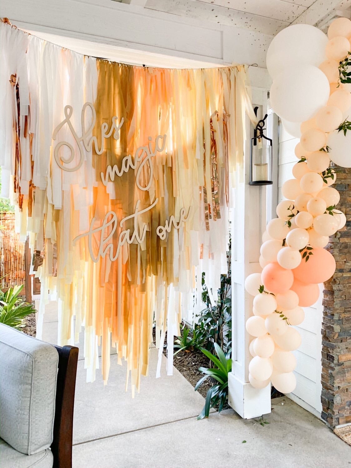 How to Make Ceiling Streamers  DIY Fringe Backdrop for Parties