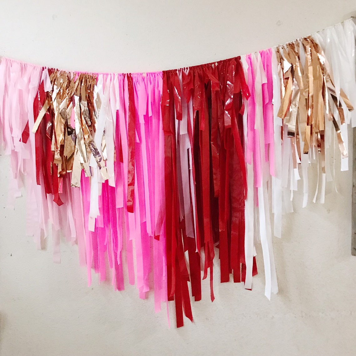 Plastic Tablecloth Fringe Backdrop Flagtape Backdrop Fringe Etsy