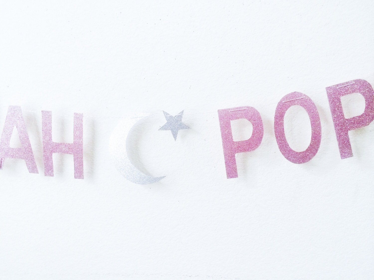 Customizable Glitter Letter Banner With Symbol Etsy