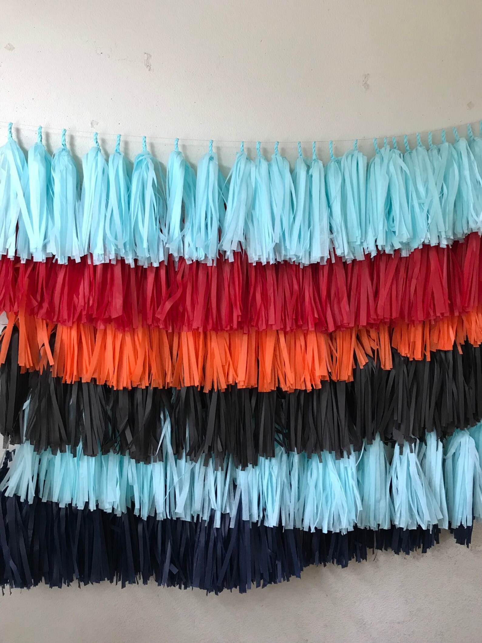 6 Piece Tissue Paper Tassel Fringe Backdrop wall Etsy