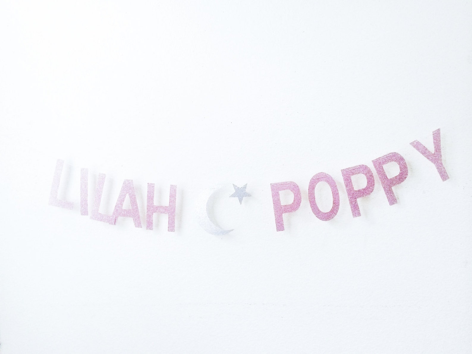 Customizable Glitter Letter Banner With Symbol Etsy