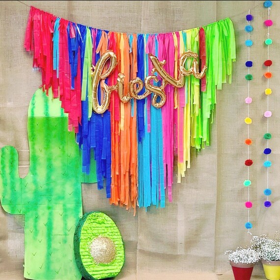 Plastic Tablecloth Fringe Backdrop Wall Flagtape Etsy