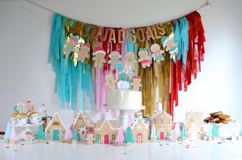 Holiday Plastic Tablecloth Fringe Backdrop fringe flag tape image 4