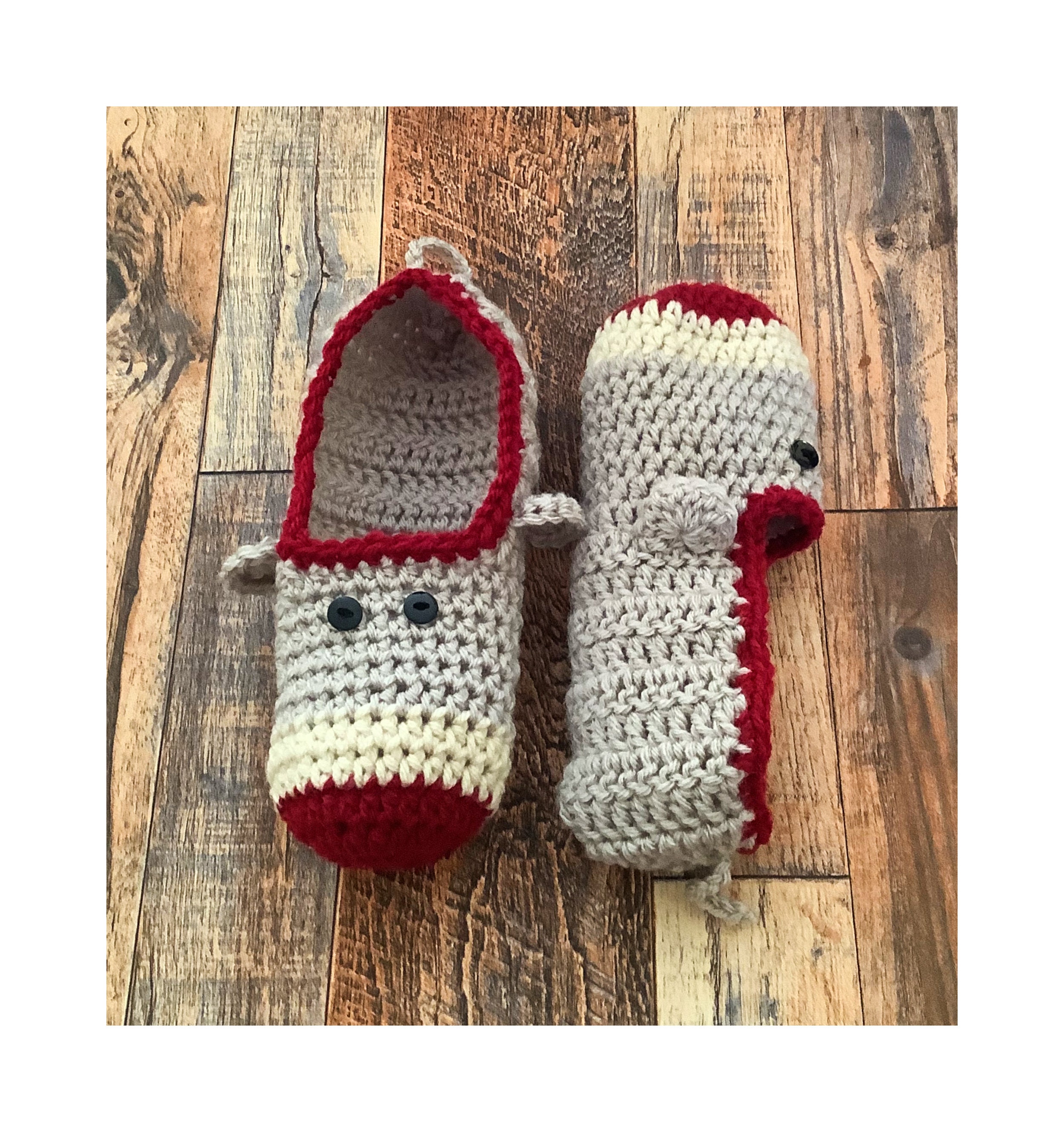 Crochet sock monkey slippers clearance pattern free