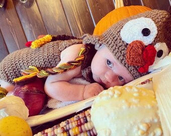 THANKSGIVING Baby Turkey Romper Set Crochet Turkey Hat Turkey Outfit Photo Prop Turkey Outfit Thanksgiving Turkey Trot Costume Etsy