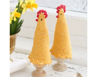 Crochet Egg Warmers, Farmhouse Decor for Easter, Chicken Egg Cozy Set, Handmade Gift, Table Setting Decor