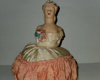 Vintage 1930's Half Doll Pincushion Doll
