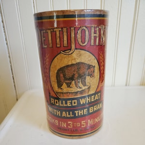 Vintage 1930s Pettijohn Advertising Wheat Quaker Oat Bear Box Country Store