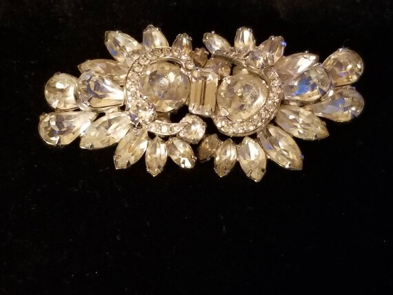 Original 1940's  Eisenberg Rhinstone Brooch Pin J… - image 1