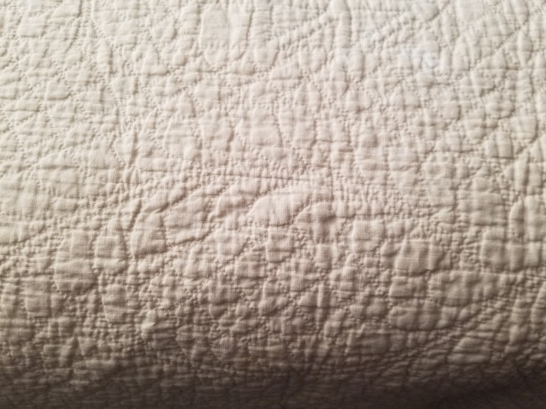 Vintage Leaf Quilt Hand Sewn Green /& White