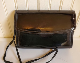 Vintage 1990s La Regale Ltd Patten Leather Bag Purse 