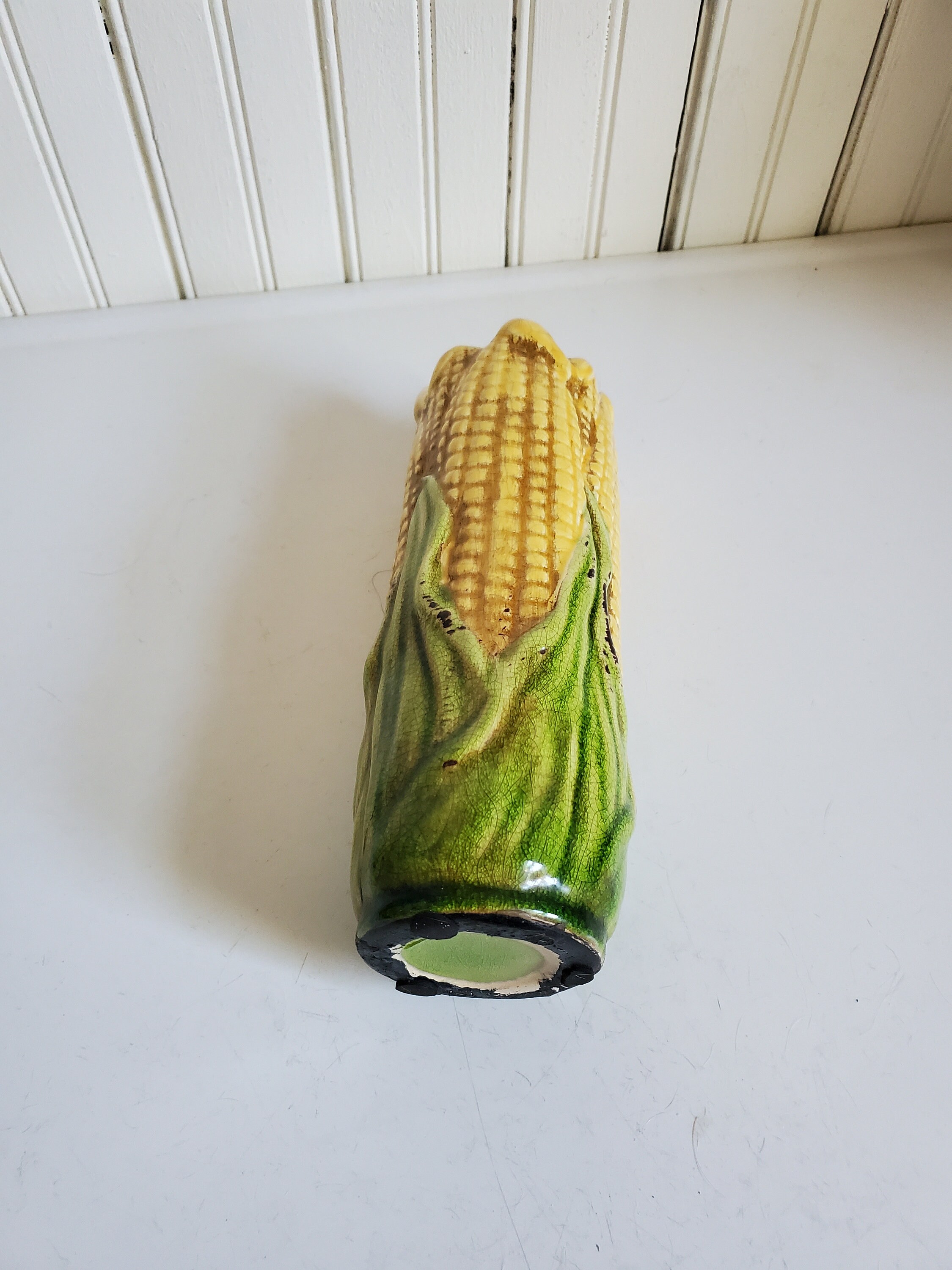 Antique 1900 Majolica Corn Cob Pottery Vase Etsy