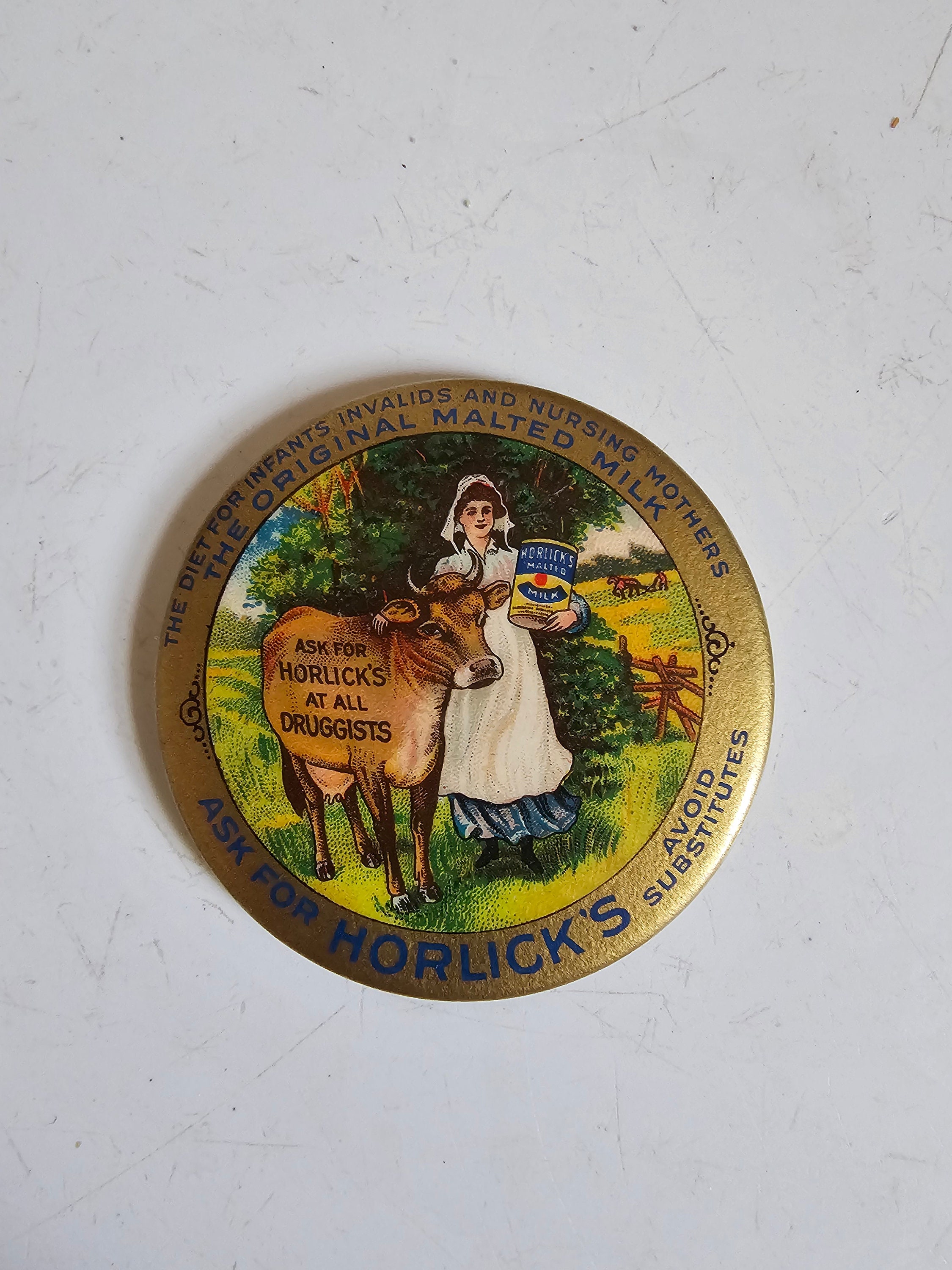 4 Material Covered Advertising Pocket Mirrors-1910s-1930s