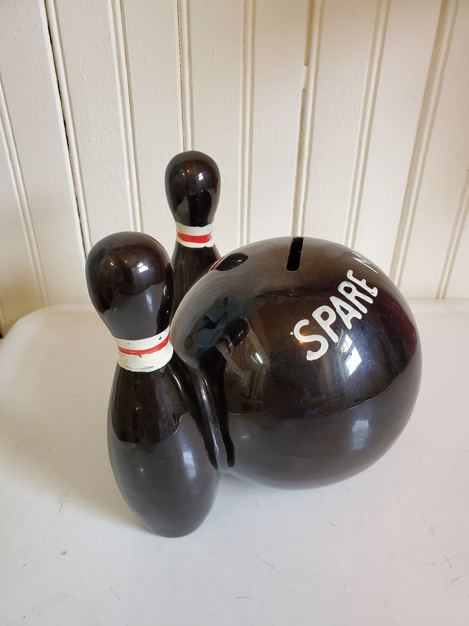 Vintage Bowling Ball Pins Still Bank Spare Change Etsy