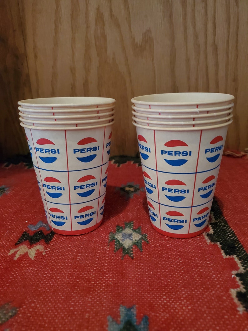 Vintage Pepsi Cola Soda Wax Paper Vending Machine Cups Etsy