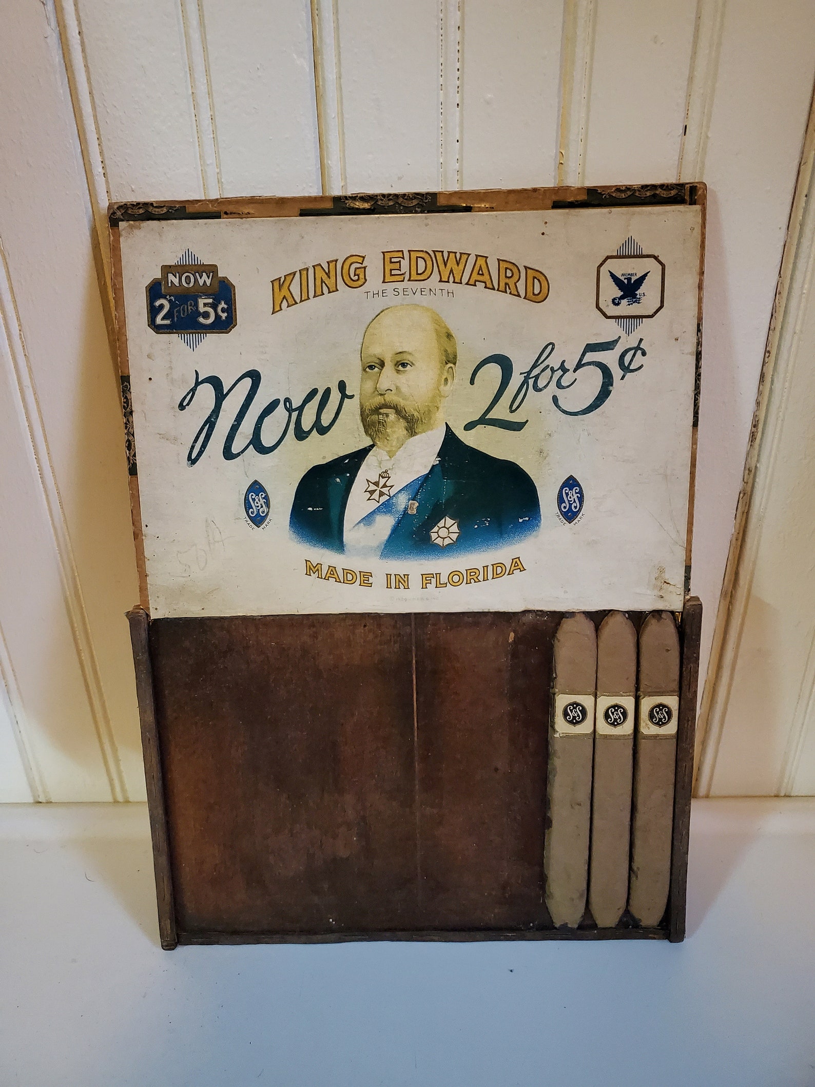 Vintage 1930s King Edward Cigar Stand up Sign Etsy