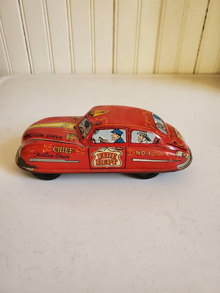 変更OK MARX【フリクション スーパー レーサー 青】ブリキtin toy car