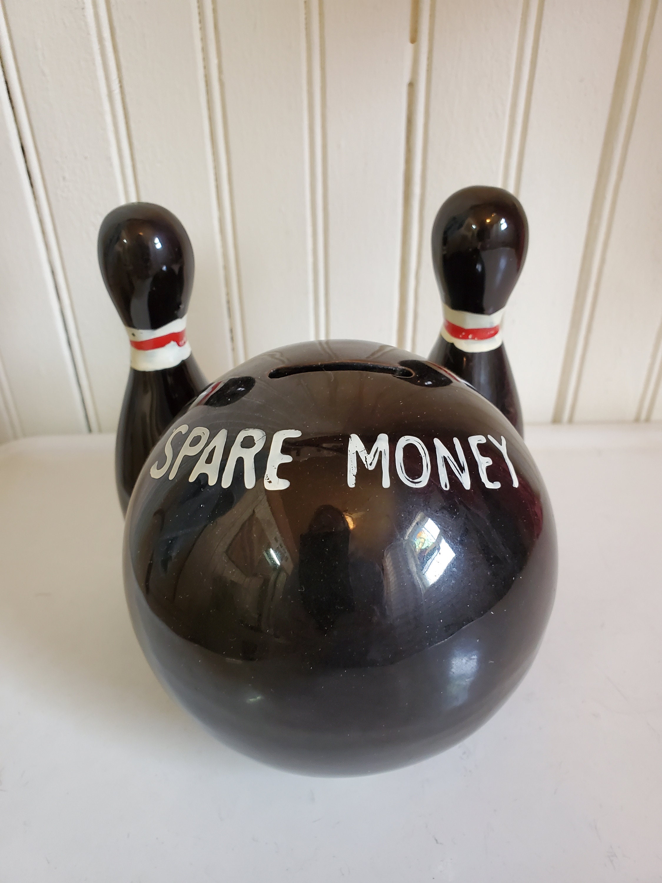 Vintage Bowling Ball Pins Still Bank Spare Change Etsy