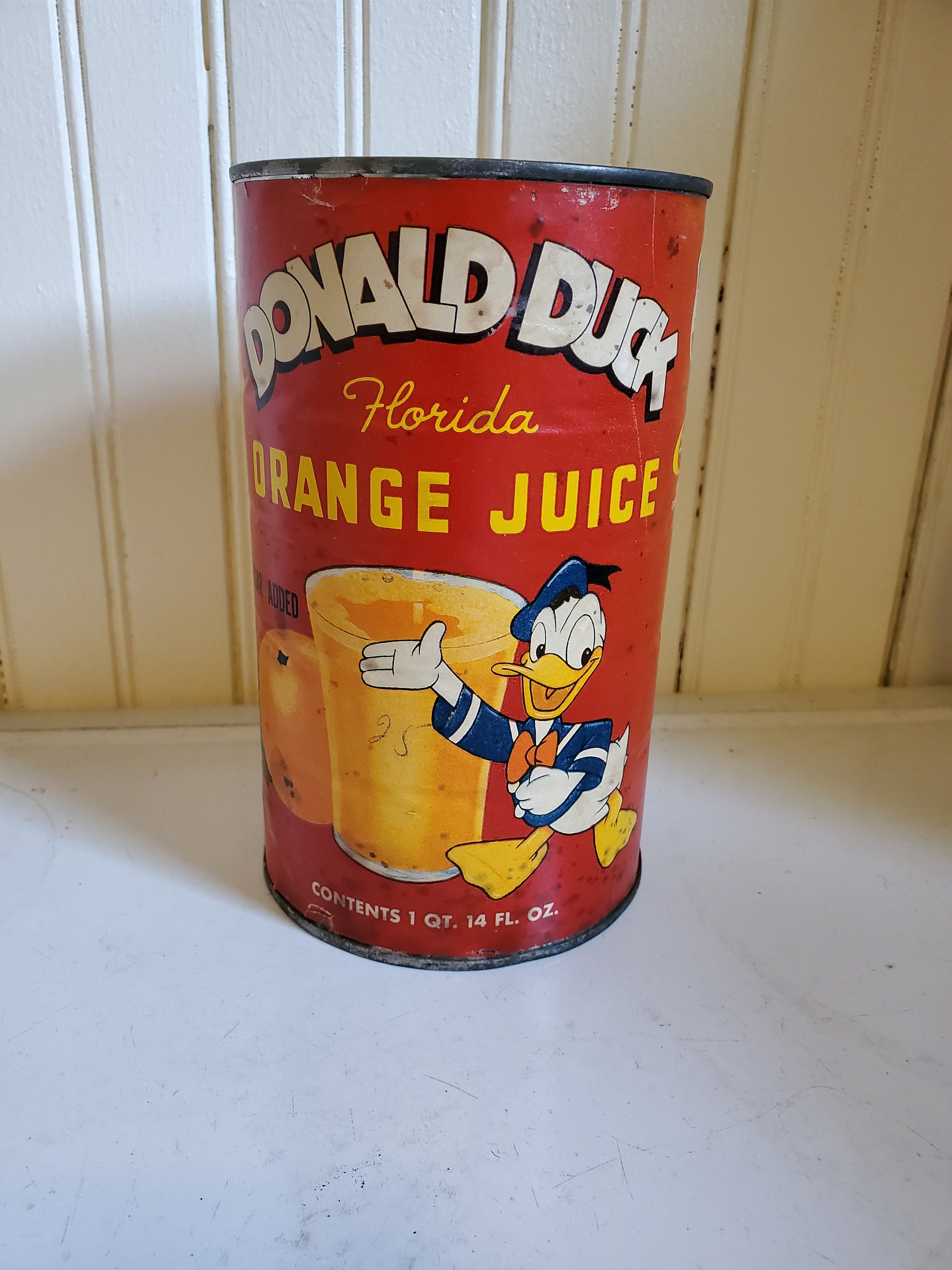 Rare Vintage Disney Donald And Daisy Duck Juice And Drinking