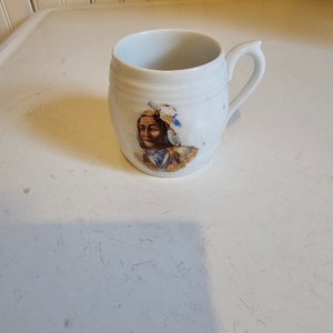 Antique c.1910s Native American Indian Chief Western Cup
