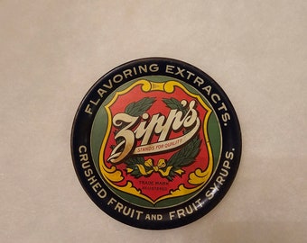 Antique c1910s Zipp's Flavoring Advertising Tin Tip Tray