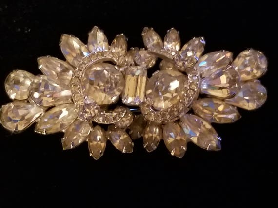 Original 1940's  Eisenberg Rhinstone Brooch Pin J… - image 2